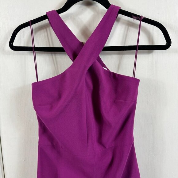 Likely Carolyn Dress purple Halter Neck Sleeveless Sheath Knee Length Zip Close - Picture 3 of 8